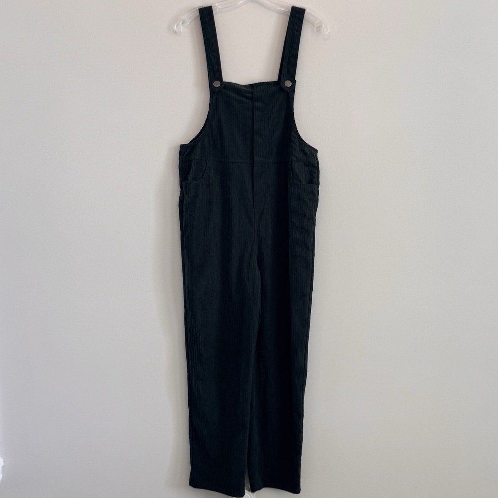 Pink Lily Hunter Green Corduroy Overalls Size Small Retro Boho Adjustable